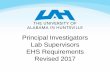 Principal Investigators/ Lab Supervisors EHS Requirements ...