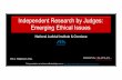 Independent Research by Judges: Emerging Ethical Issues