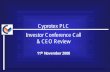 Cyprotex PLC Investor Conference Call & CEO Review