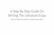 A Step-By-Step Guide On Writing The Literature Essay