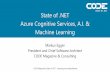 State of .NET Azure Cognitive Services, A.I. & Machine ...