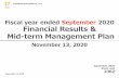 Fiscal year ended September 2020 Financial Results & Mid ...