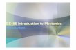 EE485 Introduction to Photonics