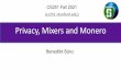 Privacy, Mixers and Monero - Stanford University