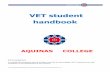 VET student handbook - Aquinas College, Southport