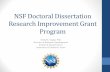 NSF Doctoral Dissertation Research Improvement Grant Program