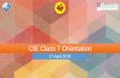 CIE Class 7 Orientation - TSRS