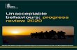 Unacceptable behaviours-progress review 2020 - GOV.UK