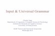 Input & Universal Grammar