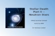 Stellar Death Part II -- Neutron Stars