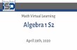 Math Virtual Learning Algebra 1 S2