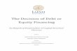 The Decision of Debt or Equity Financing
