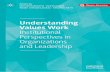 Understanding Values Work Institutional Perspectives in ...