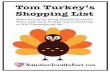 Tom Turkey’s Shopping List