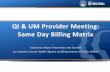 QI & UM Provider Meeting: Same Day Billing Matrix
