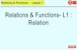 Relations & Functions - Lesson 1 Relation