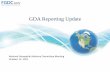 GDA Reporting Update