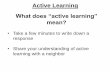 What does “active learning”