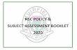 HSC POLICY & SUBJECT ASSESSMENT BOOKLET 2020
