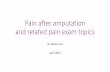 Pain after amputation and related topics