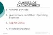 CLASSES OF EXPENDITURES - PAGBA