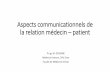 Aspects communicationnels de la relation médecin patient