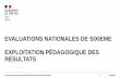 EVALUATIONS NATIONALES DE SIXIEME EXPLOITATION …