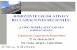 HORIZONTE LEGISLATIVO Y RECLAMACIONES RECIENTES