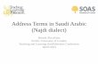 Address Terms in Saudi Arabic (Najdi Dialect) and politeness theory