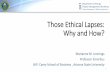 Those Ethical Lapses: Why and How? - Department of Energy