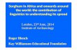 Sorghum in Africa and onwards around the world: the contribution of linguistics to understanding its spread