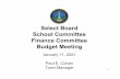 Select Board School Committee Finance Committee Budget ...