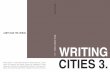 Writing Cities Vol.03: Limits and the Urban
