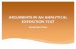 Arguments in Analytical Exposition Text