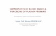 Components of Blood tissue and Functions of Plasma Proteins