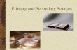 Primary and Secondary Sources - Beachwood City Schools