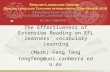 The Effectiveness of Extensive Reading on EFL learners’ vocabulary LearningConference in Macau