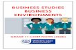 BUSINESS STUDIES BUSINESS ENVIRONMENTS