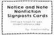 Notice and Note Nonfiction Signposts Cards - Dickinson ISD