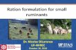Ration formulation for small ruminants