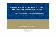 Master of Health Administration Student Handbook