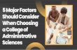 5 Major Factors Should Consider When Choosing a College of Administrative Sciences