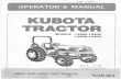 Kubota L2900 Tractor Operator manual