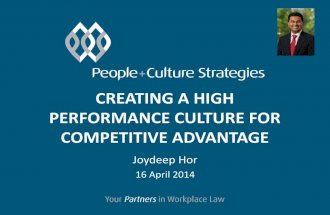 Creating a High Performance Culture for Competitive Advantage