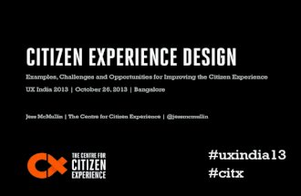 Citizen Experience Design (and India)