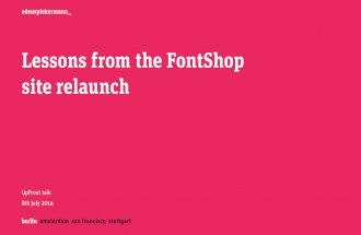 Lessons learnt from the FontShop site relaunch