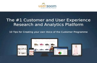 [Webinar ] 10 Tips for Creating your own Voice of the Customer Programme