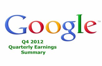 Google Q4 2012 Quarterly Earnings Summary
