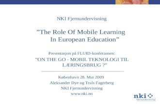 The Role Of Mobile Learning In European Education