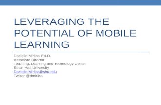 Leveraging the Potential of Mobile Learning